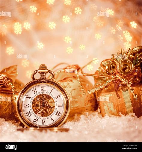 Christmas Pocket Watch Still Life Stock Photo Alamy