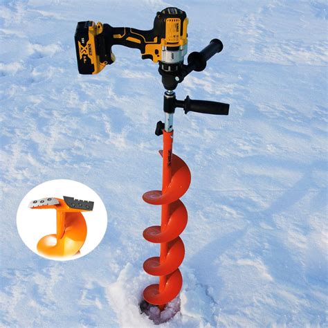 Ice Auger Cordless Drill Bit Fisherman Bundle Set Chisel Adapter T