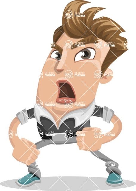 Funny Man Cartoon Vector Character 112 Illustrations Angry