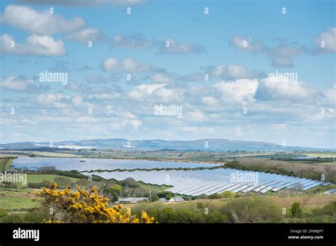 Nanteague Solar Farm Near Truro Cornwall Uk Stock Photo Alamy