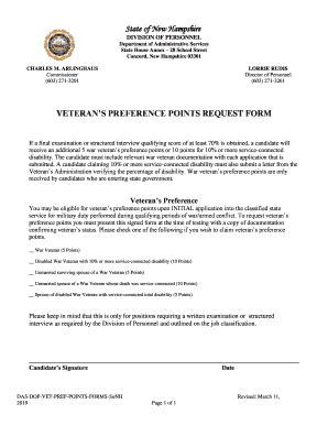 Fillable Online Veteran S Preference Points Request Form Fax Email