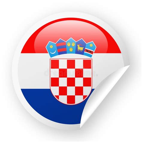 Croatia Flag Vector Square Icon Stock Illustration Illustration Of