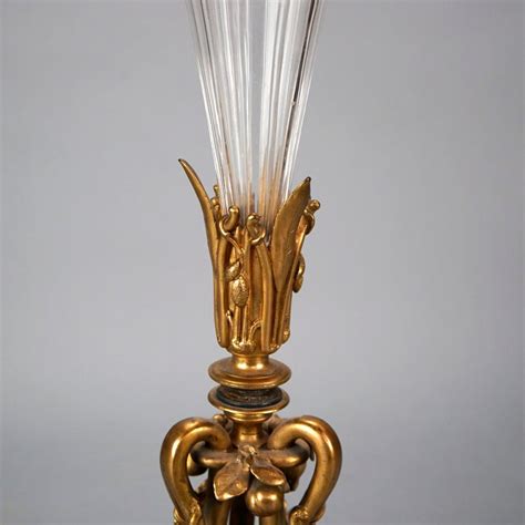 Antique French Rococo Gilt Bronze And Crystal Branch Form Epergne Vase 19th C For Sale At 1stdibs