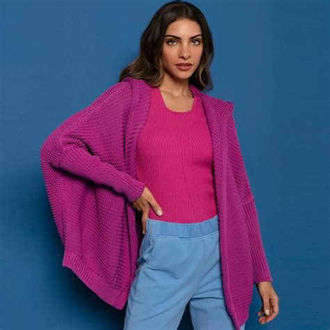 Casaco Oversized Capuz Biamar Pink Pole Modas