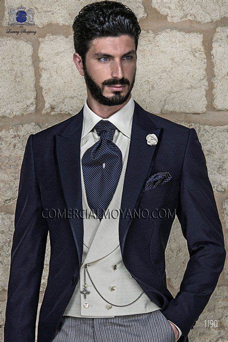 Sur Mesure Robe Courte Bleu Mariage Costume Mario Moyano Wedding