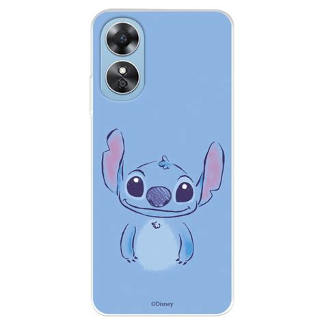 Funda Para Oppo A17 Oficial De Disney Stitch Azul Lilo Stitch