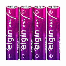 Pilha Recarregável Aaa 1000mah 1 2v 4 Unidades Elgin Lojas Pinguim