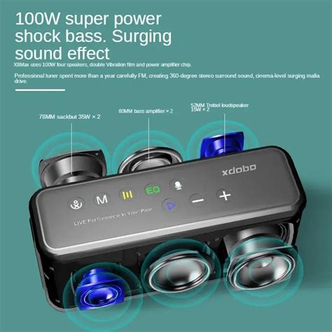 Haut Parleurs XDOBO X8 Max100W Haut Parleur Bluetooth Sans Fil Haute