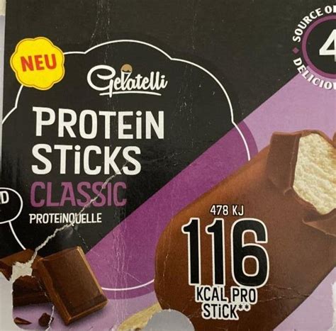 Protein sticks classic proteinquelle Gelatelli kalorie kJ a nutriční