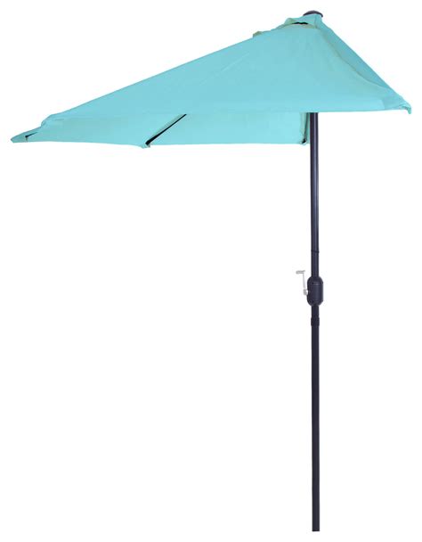 Pure Garden 9 Half Round Patio Umbrella Blue Contemporary Outdoor