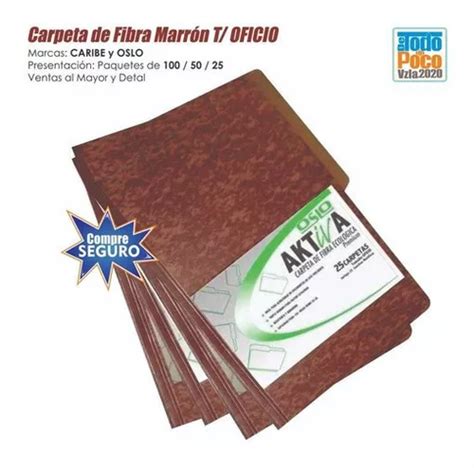 Carpeta De Fibra Marrón Tamaño Oficio Pack 25 Carpetas en venta en