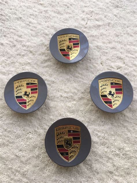 4 Pcs 3inch 76mm Gray Porsche Wheel Center Caps Fits Etsy