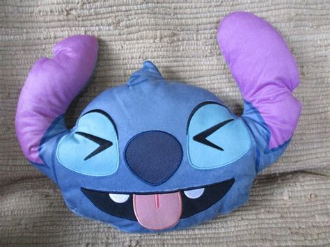 Disney Emoji Lilo & Stitch Shaped Stitch Shape Face Pillow 16" Plush Stuffed | #1961780446