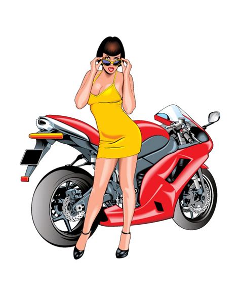 Pinup Sexy Yellow Dress Motorcycle Sticker