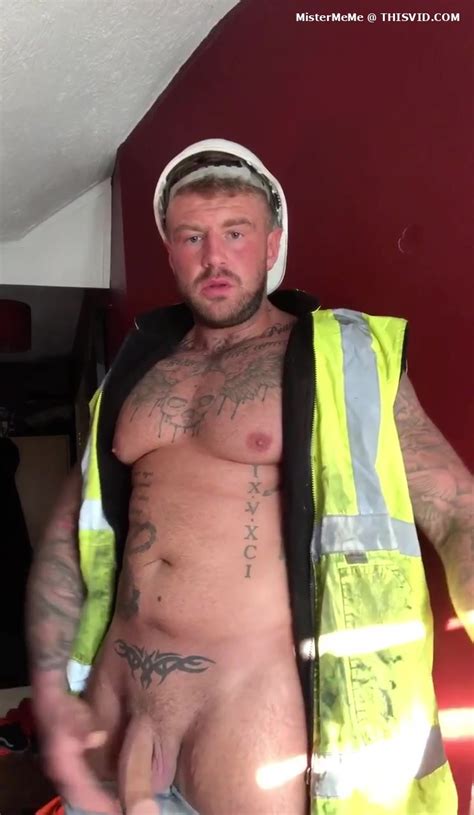 Gay Big Cock Lad In Hi Viz Vest Wanks And Cums