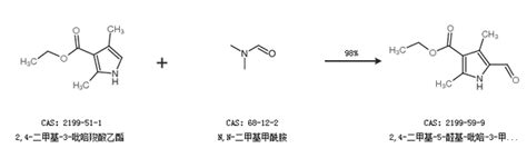 2 4 二甲基 5 醛基 吡咯 3 甲酸乙酯的合成路线