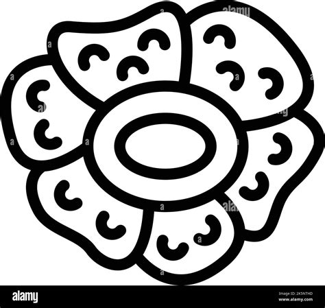 Orchid Rafflesia Icon Outline Vector Flower Plant Corpse Pitcher