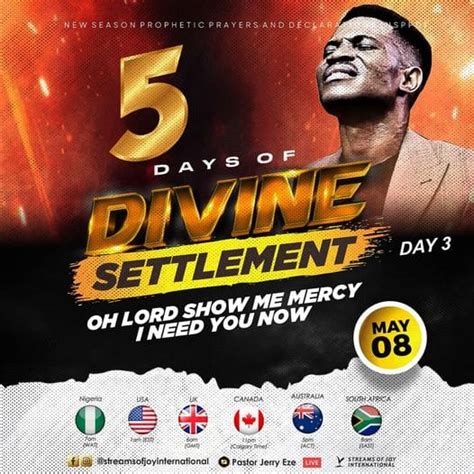 Nsppd Days Of Divine Settlement Day Oh Lord Show Me Mercy I