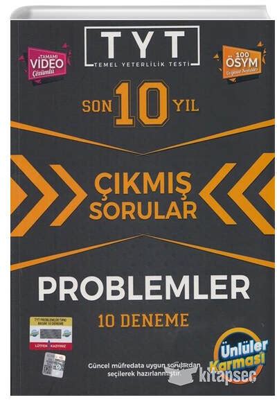 2022 TYT Problemler Çıkmış Sorular Tıpkı Basım 10 Deneme Ünlüler