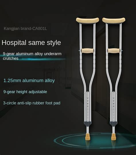 Aluminum Lightweight Arm Underarm Crutch Adjustable Disabled Mobility