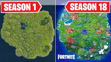 Evolution Of The Entire Fortnite Map Chapter 1 Season 1 To Chapter 2 Season 8 Youtube