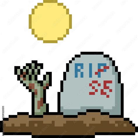 Vector Pixel Art Zombie Rise Stock Vector Adobe Stock