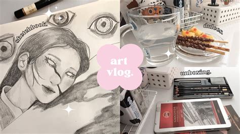 Art Vlog 1 Dibujando En Mi Sketchbook Mini Unboxing Asmr YouTube