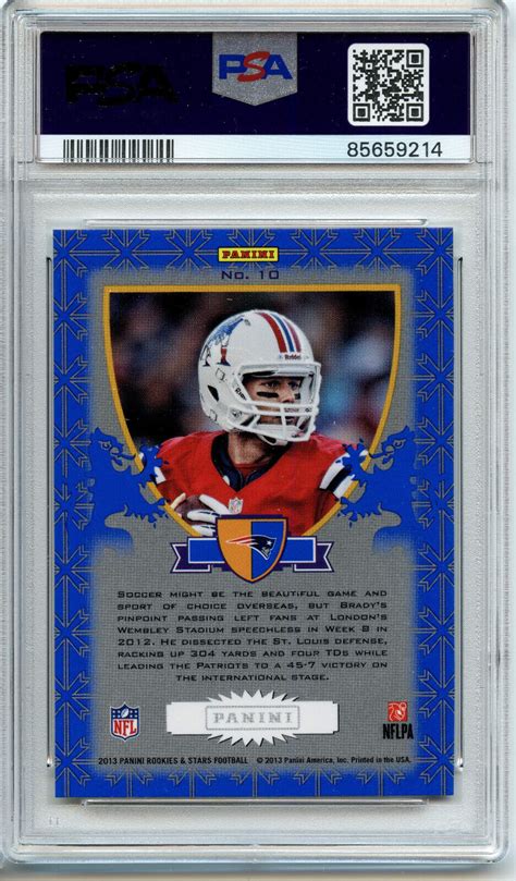 Psa 10 Tom Brady 2013 Panini Rookies And Stars Crusade Blue Sp Patriots