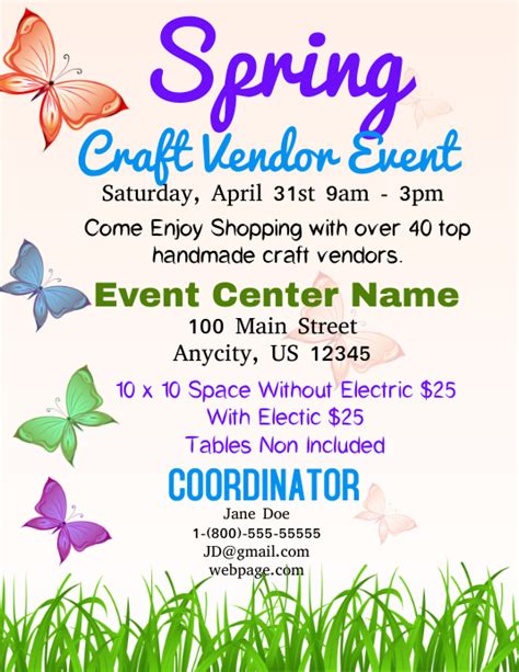 Spring Craft Vendor Event Postermywall