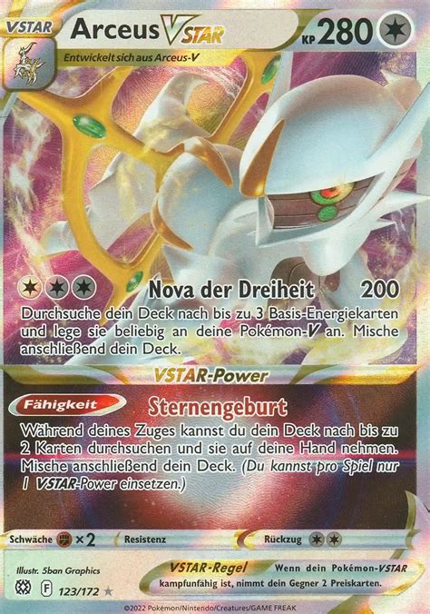 Pokemon Karte Arceus Vstar Aus Strahlende Sterne Brs