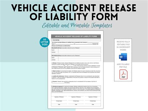 Car Accident Release Of Liability Template Vehicle Accident Release Of Liability Car Accident