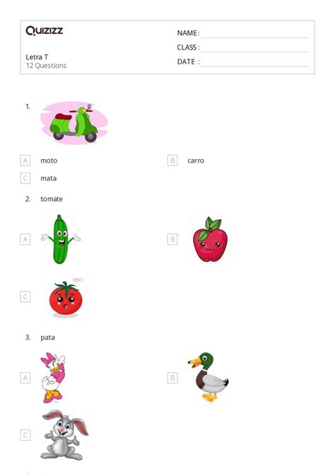 Ponad 50 Litera T Arkuszy Roboczych Dla Przedszkole W Quizizz Darmowe