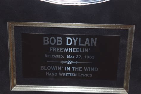 Bob Dylan – Blowin In The Wind, handwritten Lyrics,ROCK STAR gallery