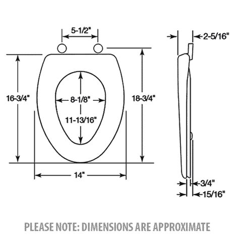 Bemis Elongated Toilet Seat Dimensions - Velcromag