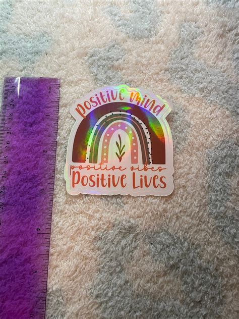 Holographic Positivity Laptop Sticker Bundle Etsy