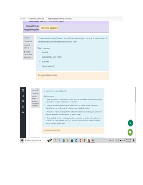 Examen Desarrollo Sustentable Semana 2 Desarrollo Sustentable