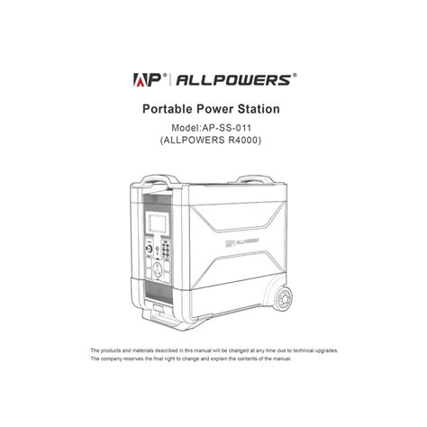 ALLPOWERS R4000 Portable Power Station User Manual