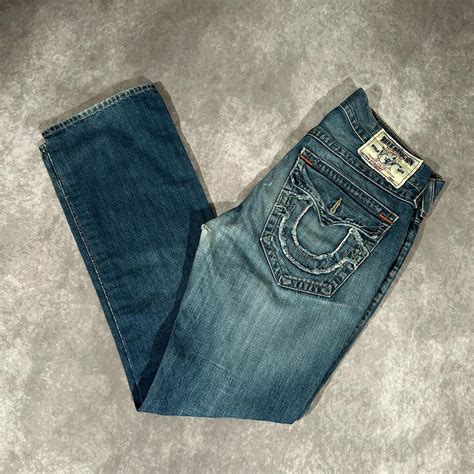 Vintage True Religion Jeans Farbe Dunkelblau Depop