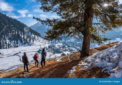 The Winter Scene In The Village Of Aru In The Lidder Valley Of Kashmir