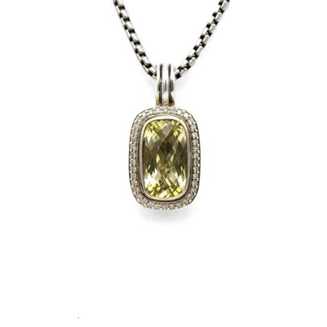 David Yurman Albion Lemon Quartz Diamond Pendant Sandler S Diamonds