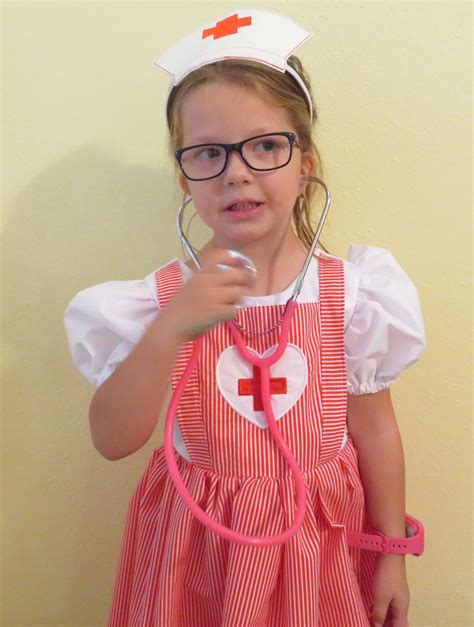 Cute Girls Candy Striper Nurse Costume Dress And Headband Etsy