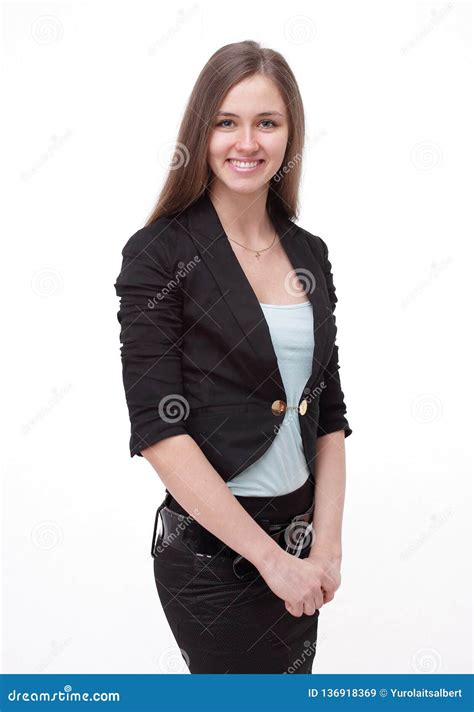 Portrait Of Successful Business Woman Isolated On White Stock Image