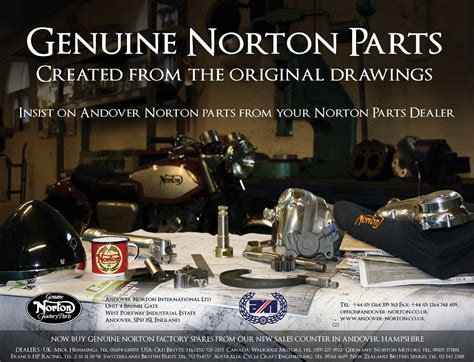 Andover Norton Motorcycle Sparts Specialist Genuine Andover Norton