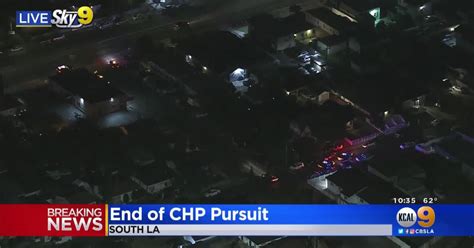 Driver Taken Into Custody After Stolen Car Pursuit Comes To End Cbs Los Angeles