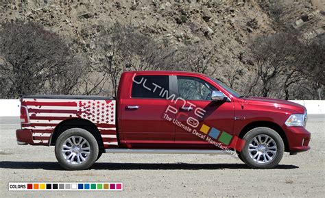 American Flag Decals Tail Sticker Kit Compatible With Dodge Ram 2010