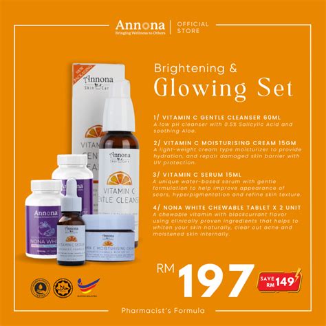 Brightening And Glowing Set Vit C Gentle Cleanser Vit C Moisturising