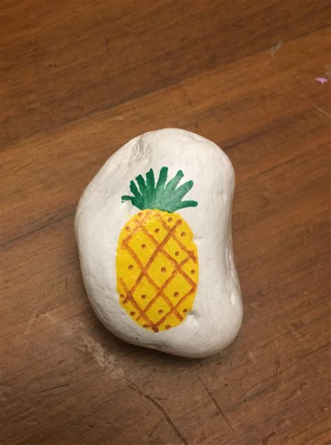 Pineapple Painted Rock Pineapple Painting Rock Crafts Painted Rocks