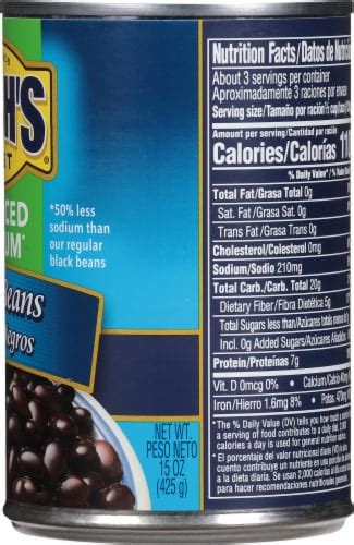 Bushs Best® Reduced Sodium Black Beans 15 Oz Smiths Food And Drug