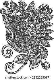 Peacock Mandala Coloring Pages Adults Stock Vector (Royalty Free ...