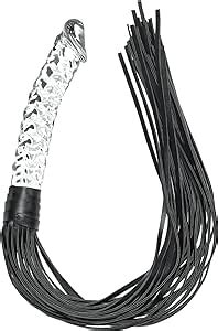 Amazon Realistic Glass Dildo With Sex Whip Sex Toys Sm Leather Crystal Dildo Sex Flogger